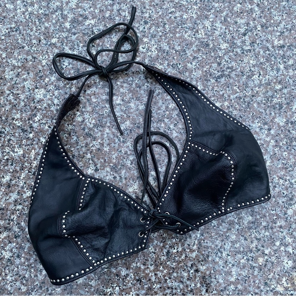 Vintage leather bra